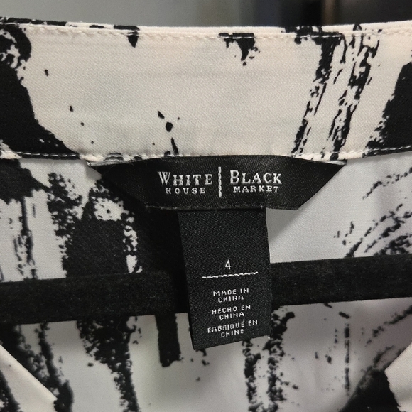 White House Black Market Black and White Brushstroke Dress - Picture 4 of 4